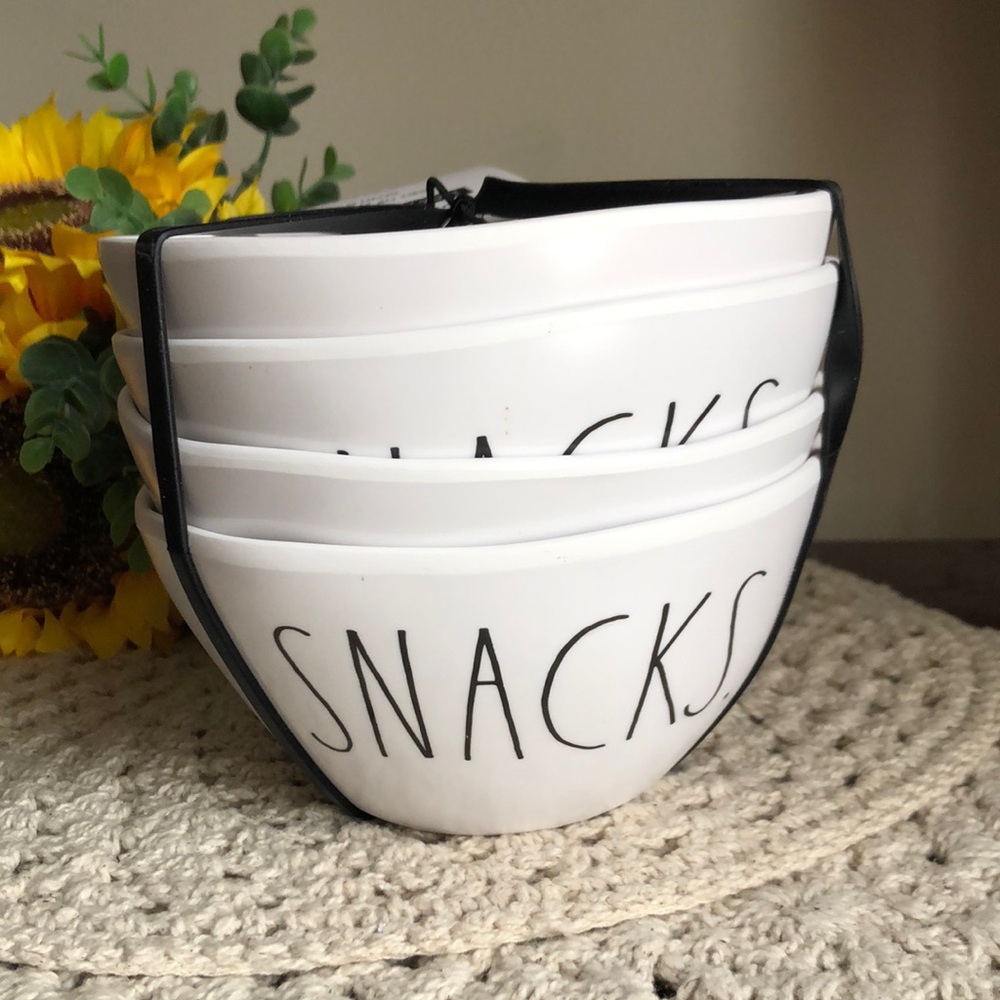 Rae Dunn White Melamine SNACKS Bowls